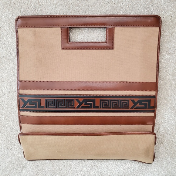 Vintage Yves Saint Laurent YSL Tote 1970s Beige - Picture 3 of 8